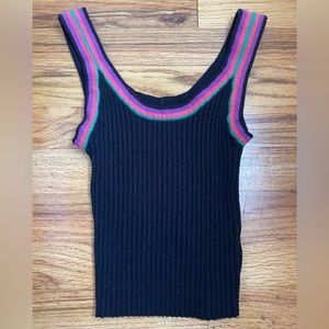 Pop of color ribbed tank
